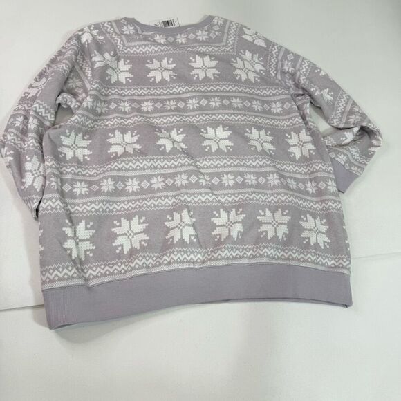 Torrid Sweatshirt Womens 3X Happy Holla Days Fair Isle Gray New Crewneck - Picture 6 of 7